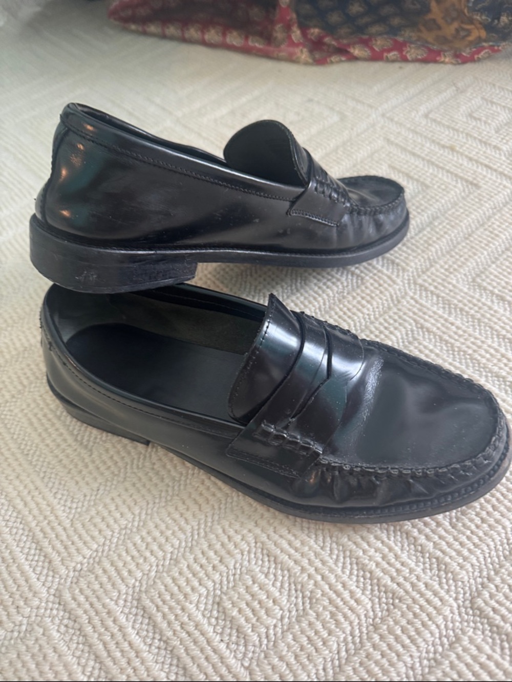 Mango Black Patent Leather Women's Penny Loafers - Picture 2 of 2